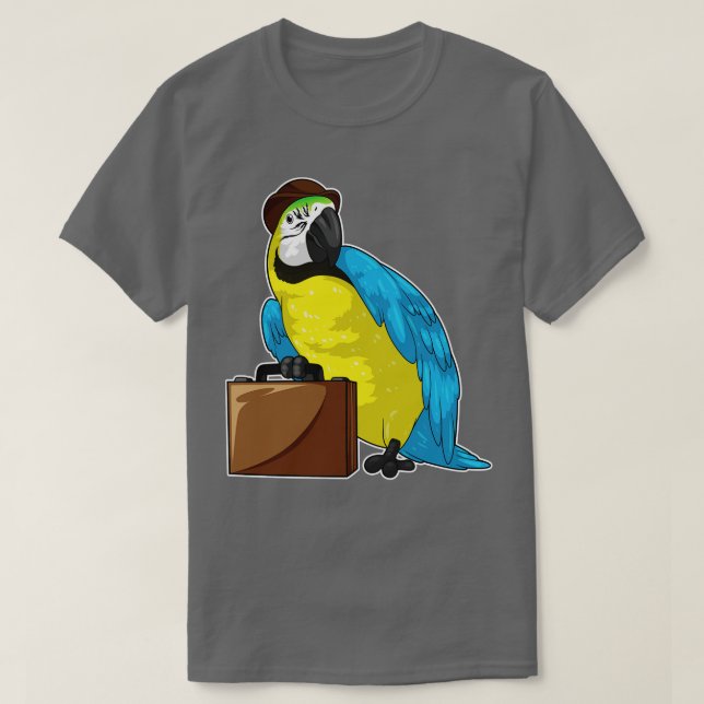 Parrot Businessman Briefcase T Shirt (Design framsida)