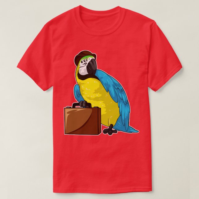 Parrot Businessman Briefcase T Shirt (Design framsida)