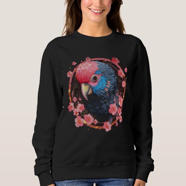 Parrot Church Blossoms - Art Animal Parrot T Shirt (Framsida)