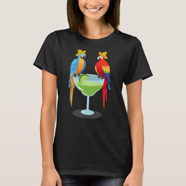 Parrot Cinco De Mayo Drinking Tequila Mexican Fie T Shirt (Framsida)