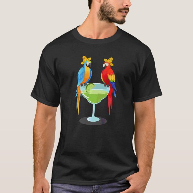 Parrot Cinco De Mayo Drinking Tequila Mexican Fie T Shirt (Framsida)