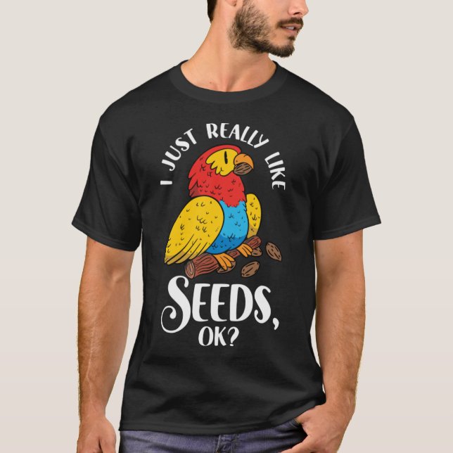 Parrot Cockatiel Wildlife Bird Seed Pet Food Parro T Shirt (Framsida)