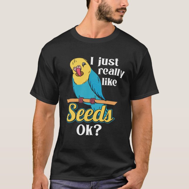 Parrot Cockatiel Wildlife Bird Seed Pet Food Parro T Shirt (Framsida)