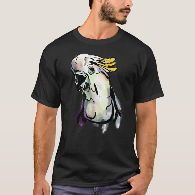 Parrot Cockatoo Watercolor Painting T-Shirts (Framsida)