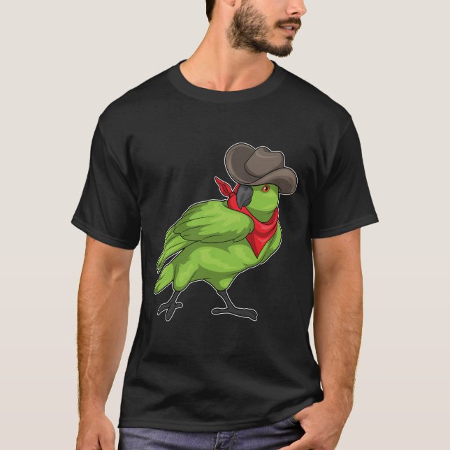 Parrot Cowboy Cowboyhatt T Shirt (Framsida)