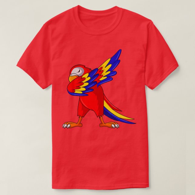 Parrot Dabbing Parakeet Tiel Quarrion Cockatoo Cag T Shirt (Design framsida)