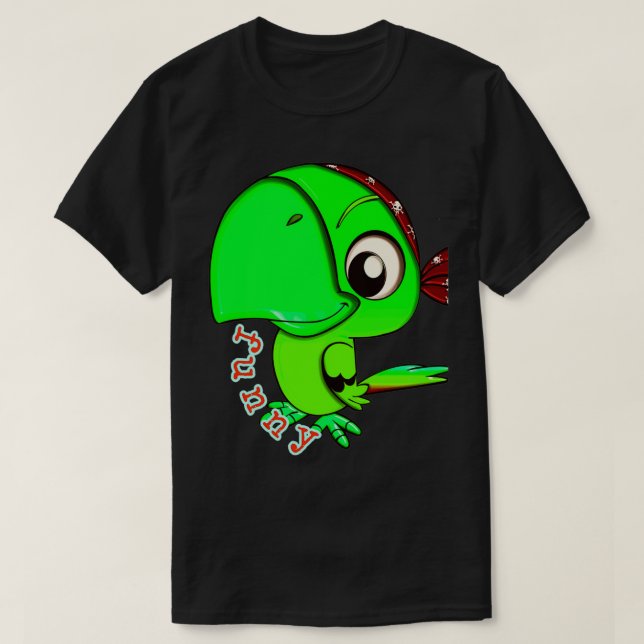 Parrot-dekaler, roliga parrot-djur t shirt (Design framsida)
