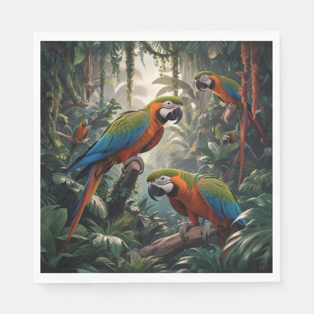 Parrot djungel pappersservett (Framsidan)