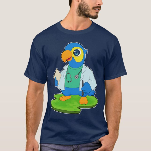 Parrot Doktor Stethoscope T Shirt (Framsida)