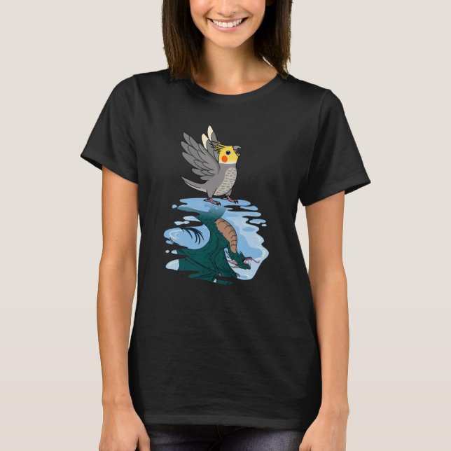 Parrot & Dragon Reflection I Cockatiel T Shirt (Framsida)