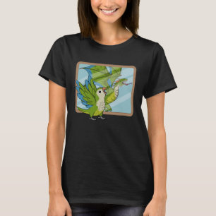 Parrot & Dragon Reflection I Grönt Munk Parakeet Q T Shirt