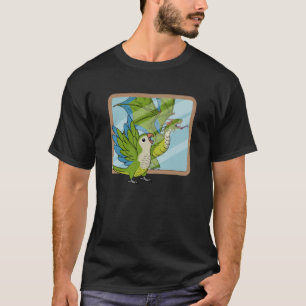 Parrot & Dragon Reflection I Grönt Munk Parakeet Q T Shirt
