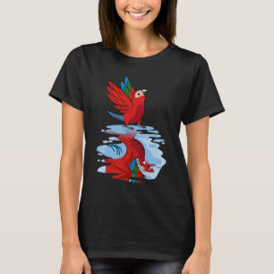 Parrot & Dragon Reflection I Grönt vingade Macaw T Shirt