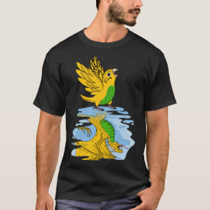 Parrot & Dragon Reflection I Gult Budgie Budgeri T Shirt