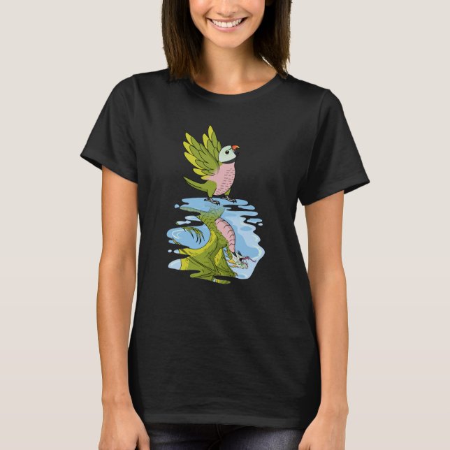 Parrot & Dragon Reflection I Moustache Parakeet T Shirt (Framsida)