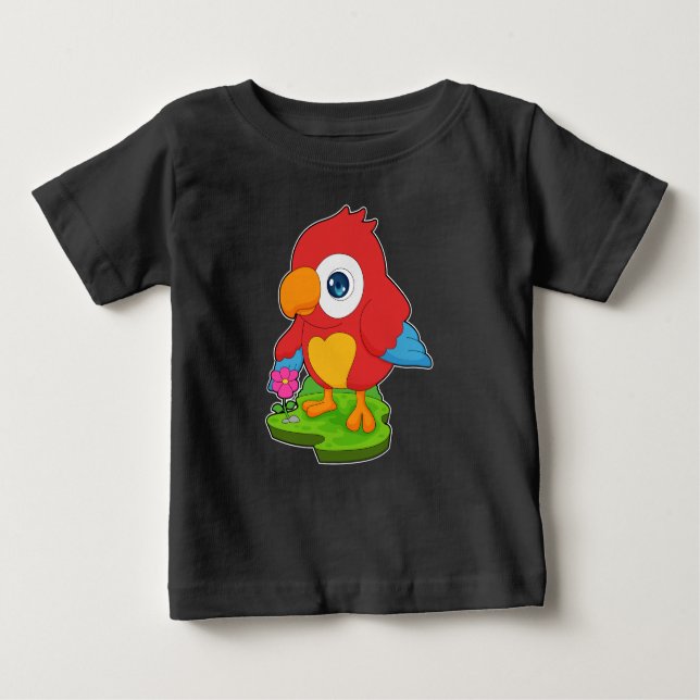 Parrot Flower T Shirt (Framsida)