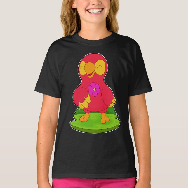 Parrot Flower T Shirt (Framsida)