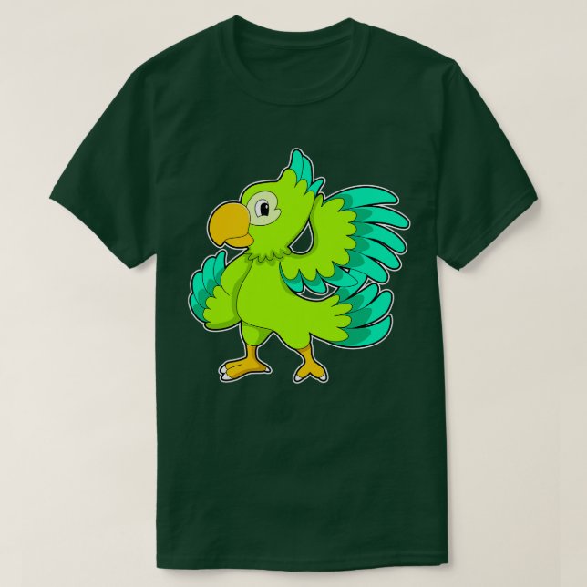 Parrot grönt t shirt (Design framsida)