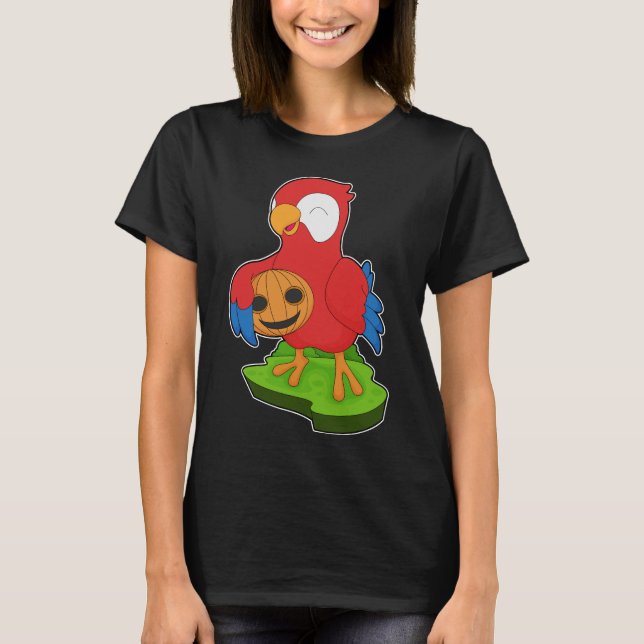 Parrot Halloween Pumpkin T Shirt (Framsida)