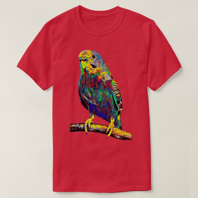 Parrot Hanging på en Träd-fågelfärgad design T Shirt (Design framsida)