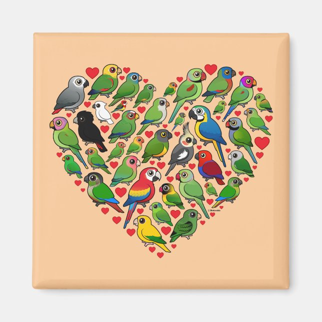 Parrot Heart Magnet (Framsidan)