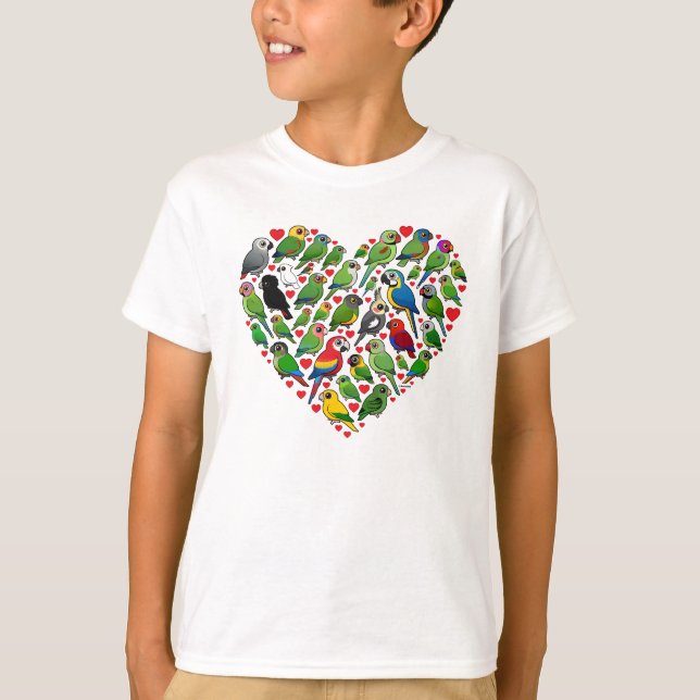 Parrot Heart T Shirt (Framsida)