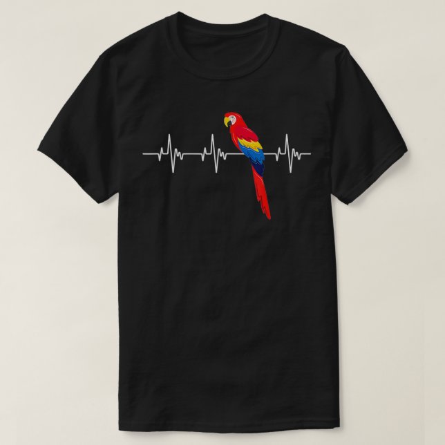 Parrot Heartslag Eotic Bird Ara Macaw Cockatoo Zoo T Shirt (Design framsida)