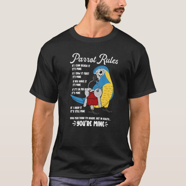 Parrot House Regler Det är min I-blåstrupig Macaw T Shirt (Framsida)