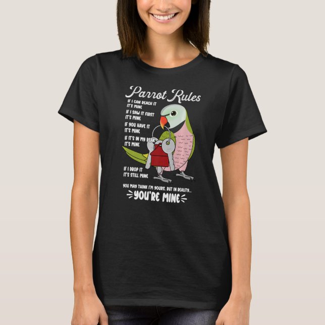Parrot House Regler Det är Mine I Mustache Parakee T Shirt (Framsida)