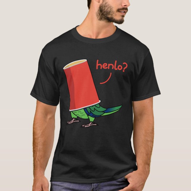 Parrot i A Kopp Henlo I Fischers Lovebird T Shirt (Framsida)