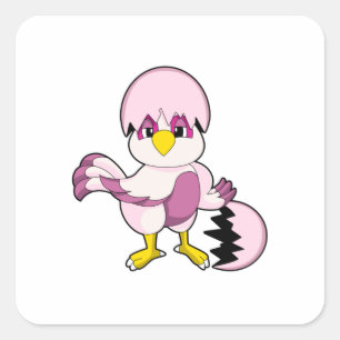 Parrot i ägg med Eggshell.PNG Fyrkantigt Klistermärke