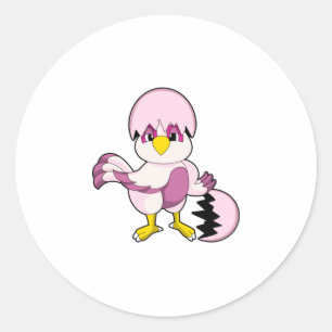 Parrot i ägg med Eggshell.PNG Runt Klistermärke