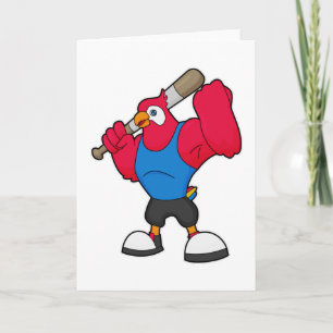 Parrot i Baseball med Baseball fladdermus Kort