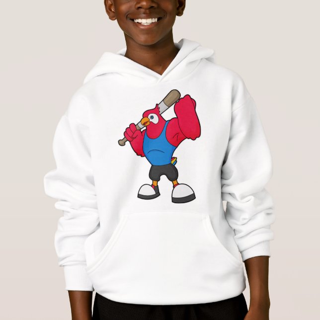 Parrot i Baseball med Baseball fladdermus T Shirt (Framsida)