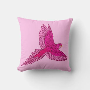 Parrot i Flight, Fuchsia och Ices Rosa Kudde