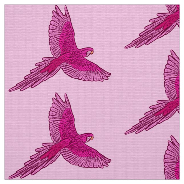 Parrot i Flight, Fuchsia och Ices Rosa Tyg (Provkarta)