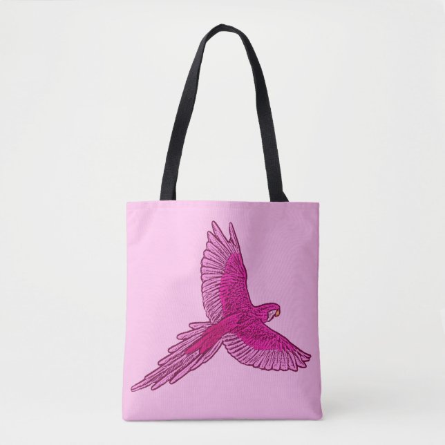 Parrot i Flight, Fuchsia och Ices Rosa Tygkasse (Framsida)