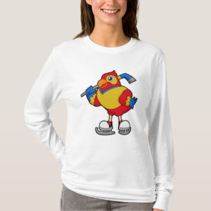 Parrot i ishockey med ishockeypipa t shirt