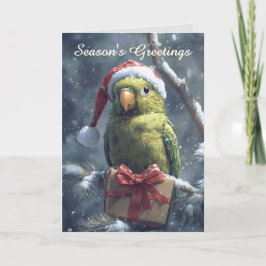 Parrot i julkortet i Santa Hat Kort