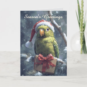 Parrot i julkortet i Santa Hat Kort