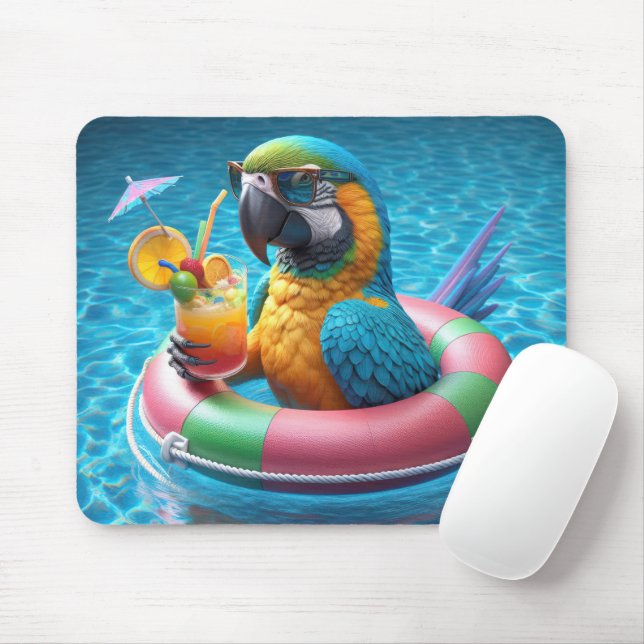 Parrot i Swimming Bassäng Musmatta (Med mus)