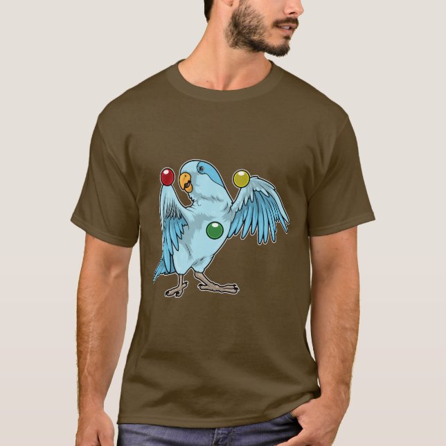 Parrot Juggler Juggle T Shirt (Framsida)
