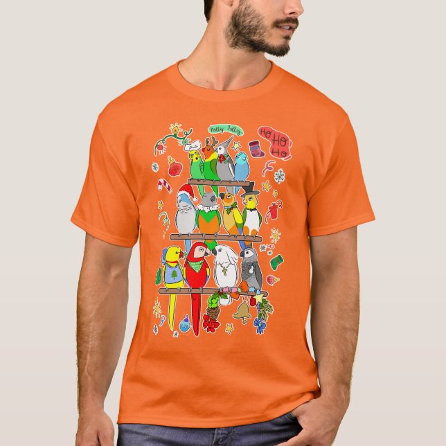 Parrot jul Holly Jolly T Shirt (Framsida)