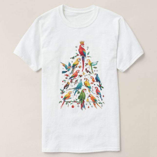 Parrot Julgran tshirt T Shirt (Design framsida)