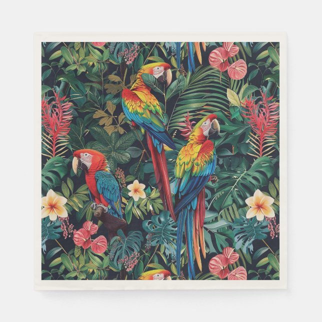 Parrot Jungle Papper Napkins Pappersservett (Framsidan)
