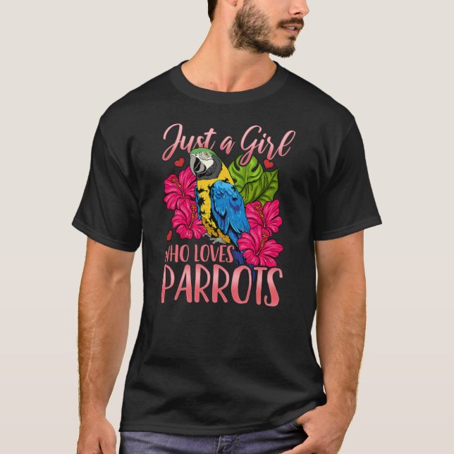 Parrot Just a Girl Who Loves Parrots Bird Watching T Shirt (Framsida)