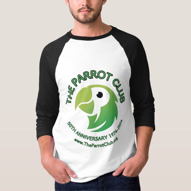 Parrot-Klubben 50-årsjubileum 3/4-Sleeven Raglan T Shirt (Framsida)