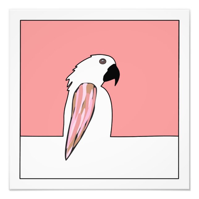 Parrot linje teckning fototryck (Framsidan)