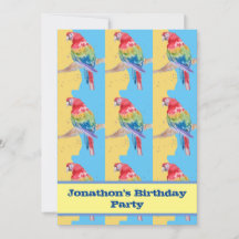 Parrot Macaw Blue Birthday Barn Boys gult