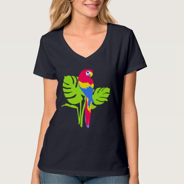 Parrot Macaw-fågelkonst t-shirt (Framsida)